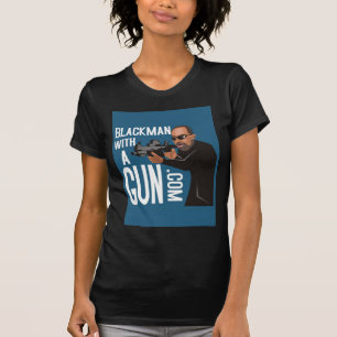 銃LogoWearを持つ黒人男性 Tシャツ