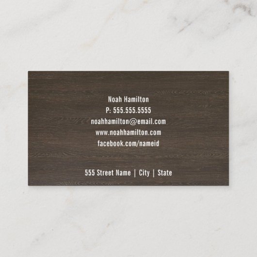 銅および暗い木製の効果|の名刺 名刺 (裏面)