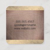 銅および金ゴールドメタリック(フェイク) スクエア名刺 (裏面)