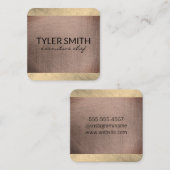 銅および金ゴールドメタリック(フェイク) スクエア名刺 (正面/裏面)