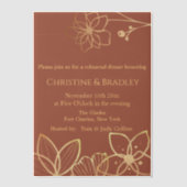 銅および金ゴールドリハーサル ベラム紙招待状 (正面)