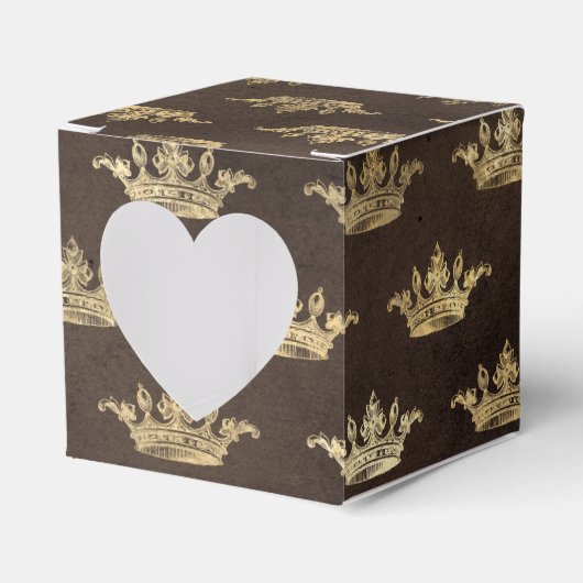 銅および金ゴールドヴィンテージ王室のクラウン フェイバーボックス (正面サイド)