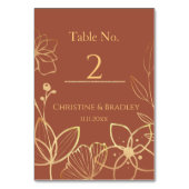 銅および金ゴールド結婚ズ テーブルナンバー (正面)