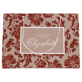 銅さびダマスク大きな花嫁カスタム ラージペーパーバッグ