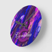 銅で紫色の雲の岬 ラウンド壁時計 (傾斜)