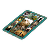 銅とエレガントティール（緑がかった色）フレームファミリーフォトコラージュ マグネット (左側)