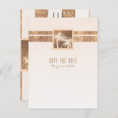 銅とクリーム熱帯性のヤシの木の保存日 案内ポストカード (正面/裏面)