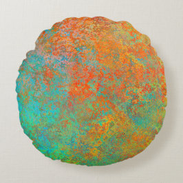 銅とターコイズの質感 ラウンドクッション