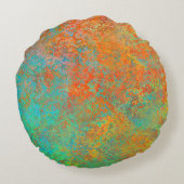 銅とターコイズの質感 ラウンドクッション (裏面)