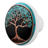 銅とターコイズツリーオンブラック セラミックノブ (右)