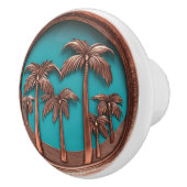 銅とターコイズヤシの木 セラミックノブ (右)