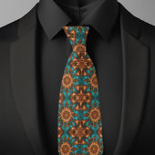 銅とターコイズ模様 ネクタイ