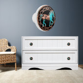 銅とターコイズ馬オンブラック セラミックノブ