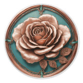 銅とターコイバラ セラミックノブ (正面)