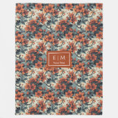 銅とパステルグリーンにシックな水の色を投げる フリースブランケット (正面)