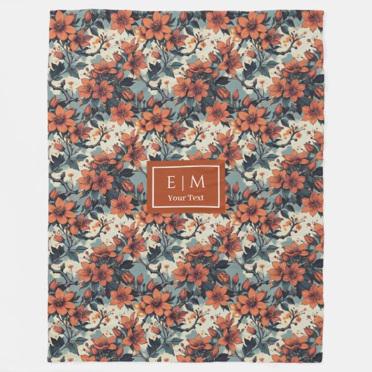 銅とパステルグリーンにシックな水の色を投げる フリースブランケット (正面)