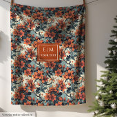 銅とパステルグリーンにシックな水の色を投げる フリースブランケット