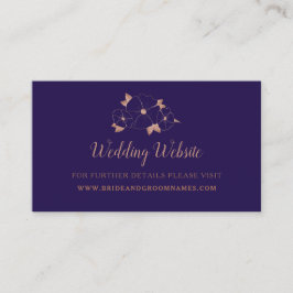 銅とミッドナイトブルーのフローラ結婚のウェブサイト 名刺