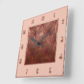 銅とミュートされたピンクのアクリルの壁時計 スクエア壁時計 (傾斜)