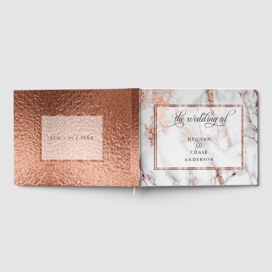 銅と大理石結婚のエレガはっきりしたンス ゲストブック (全面)