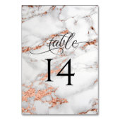 銅と大理石結婚のエレガはっきりしたンス テーブルナンバー (正面)