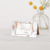 銅と大理石結婚のエレガはっきりしたンス プレイスカード (正面)