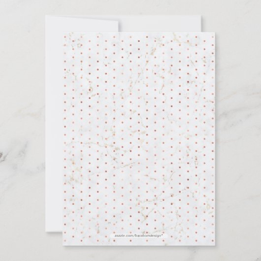 銅と大理石 |サプライズモダンリタイアパーティー 招待状 (裏面)