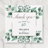 銅と水の色の緑🌿結婚式の引き出物 フェイバータグ (正面)