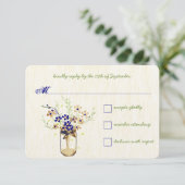 銅と海軍の野生の花のメイソンジャー 出欠カード (スタンド正面)