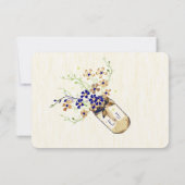 銅と海軍の野生の花のメイソンジャー 出欠カード (裏面)