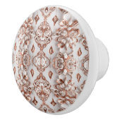 銅と白のサテンパターン セラミックノブ (右)