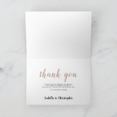 銅と真夜中の青モダンフローラ結婚 サンキューカード (内部)