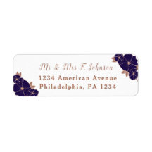 銅と真夜中の青モダンフローラ結婚