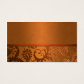 銅と茶色のダマスクウェディングメッセージカード (裏面)