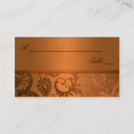 銅と茶色のダマスク座席表 プレイスカード