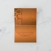 銅と茶色のダマスク感謝カード サンキューカード (内部)