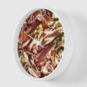 銅と金ゴールドの波打つ金属調 壁時計 (傾斜)