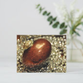 銅と銀のオーナメント、クリスマスツリー、休日 ポストカード (スタンド正面)