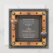 銅と銀スチームパンクLGBTQ結婚ズ 招待状 (正面)