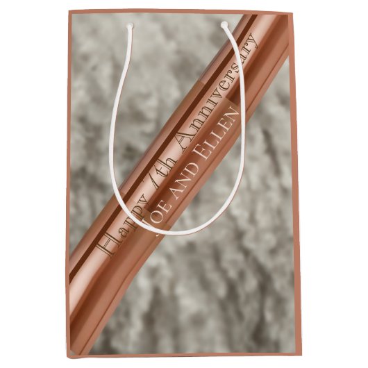 銅と銅の第7回記念日 ミディアムペーパーバッグ (正面)