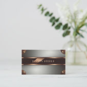 銅と鋼リベット 名刺 (スタンド正面)