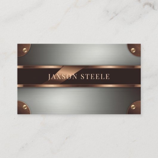 銅と鋼リベット 名刺 (正面)