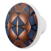 銅と青のパターン セラミックノブ (右)