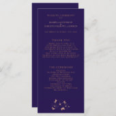 銅と青のフローラモダン結婚式 プログラム (正面/裏面)