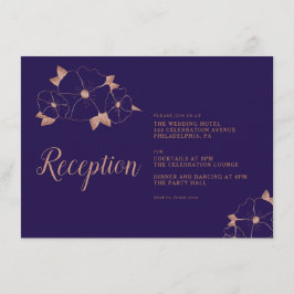 銅と青のフローラモダン結婚披露宴 エンクロージャーカード