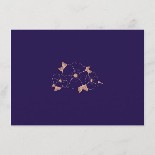 銅と青のフローラ結婚の宿泊施設 エンクロージャーカード (裏面)