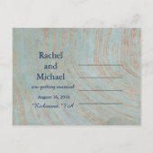 銅と青の大理石日付を保存 案内ポストカード (裏面)