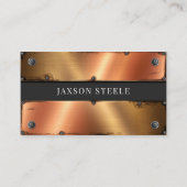 銅と黒の工業用リベット 名刺 (正面)