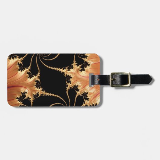 銅と黒の抽象芸術 ラゲッジタグ (正面横)