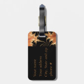 銅と黒の抽象芸術 ラゲッジタグ (裏面縦)